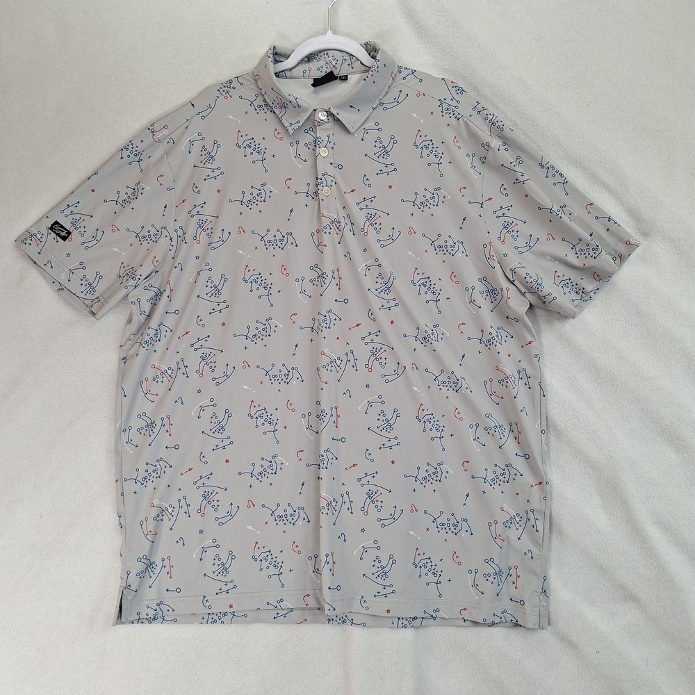 Sunday Swagger Men's 2X Printed Short Sleeve Performance Golf Polo Shirt Plays